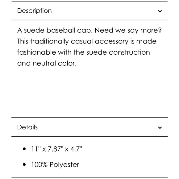 Summer & Rose Sonoran faux suede baseball cap. - Picture 8 of 11